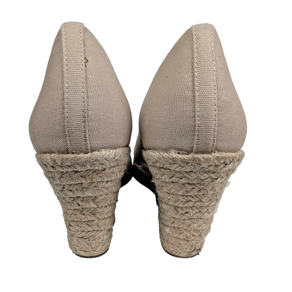 J. Crew Shoes Women’s Espadrille Wedges Canvas Size 9.5 M Flax Color Beige Beach